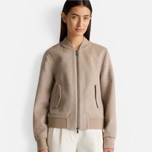 Quince Double-Faced Merino Wool Bomber Jacket Oat Small NWT